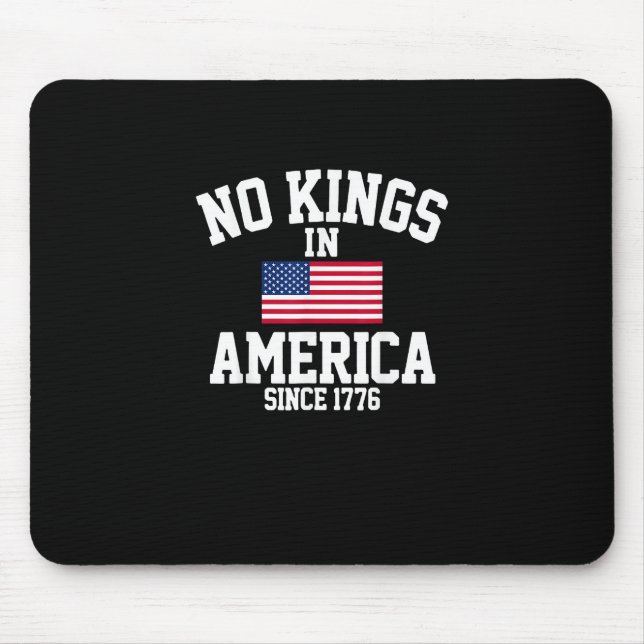 No Kings In America USA Flag Retro Cool Style Mousepad (Vorne)