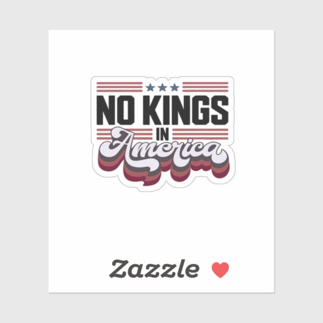 No Kings In America USA Retro Classic Aufkleber (Blatt)