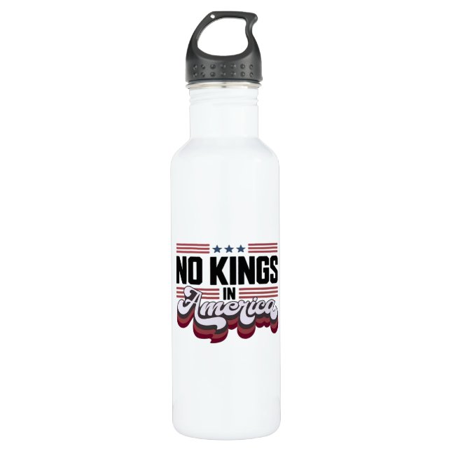 No Kings In America USA Retro Classic Edelstahlflasche (Vorderseite)