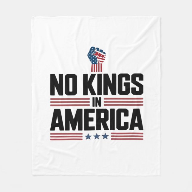 No Kings In America USA Retro Classic Fleecedecke (Vorderseite)