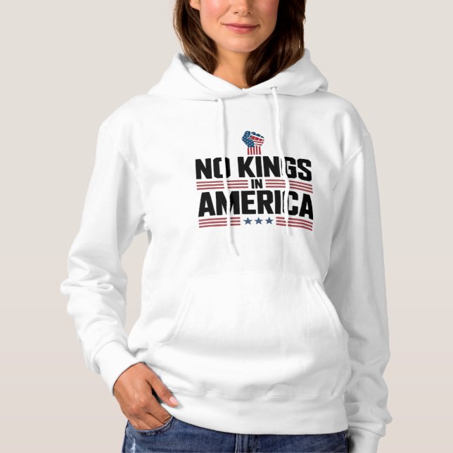No Kings In America USA Retro Classic Hoodie (Vorderseite)