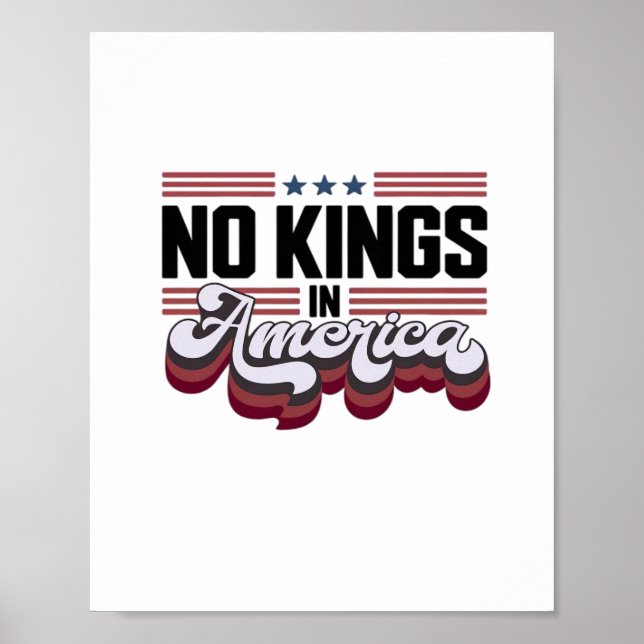 No Kings In America USA Retro Classic Poster (Vorne)
