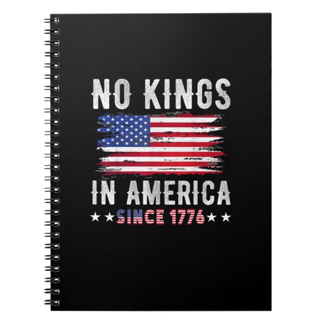 No Kings In America Vintage Patriotic Independence Notizblock (Vorderseite)