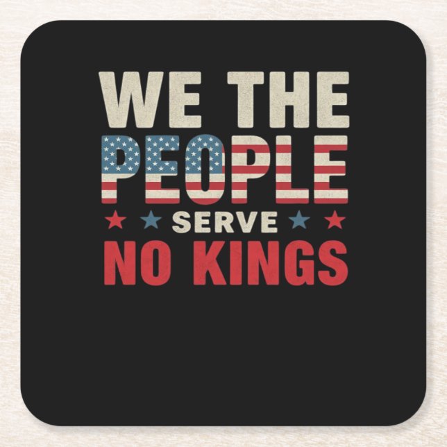 No Kings In America We The People Classic Rechteckiger Pappuntersetzer (Vorderseite)