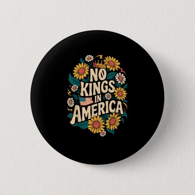 No Kings In America We The People Political Button (Vorderseite)