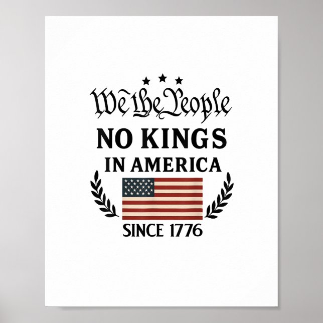 No Kings In America We The People Political Retro  Poster (Vorne)