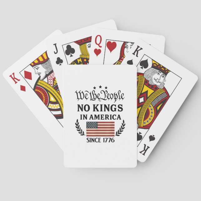 No Kings In America We The People Political Retro  Spielkarten (Rückseite)