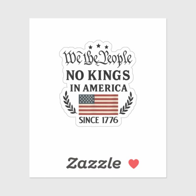No Kings In America We The People Retro Classic Aufkleber (Blatt)