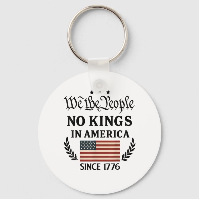 No Kings In America We The People Retro Classic Schlüsselanhänger (Vorderseite)