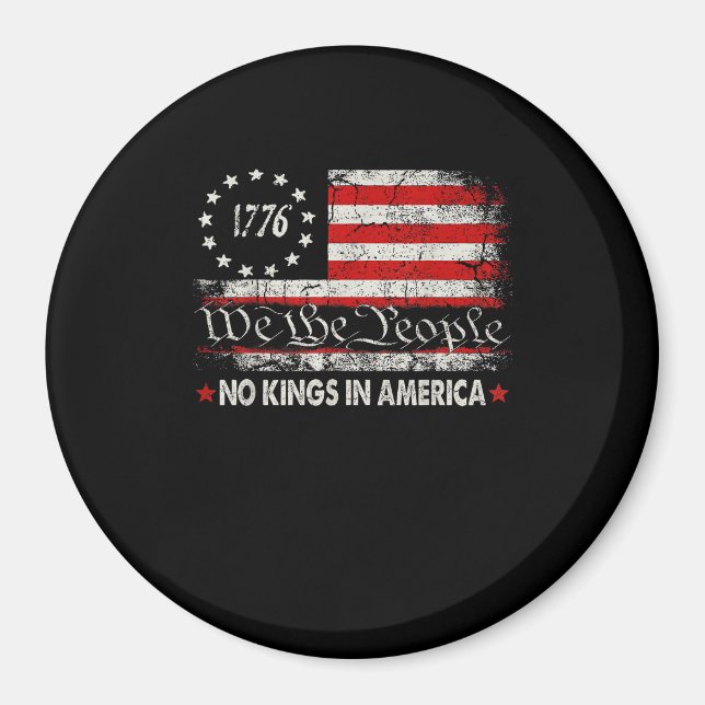 No Kings In America We The People Retro Cool Magnet (Vorne)
