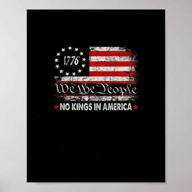 No Kings In America We The People Retro Cool Poster (Vorne)