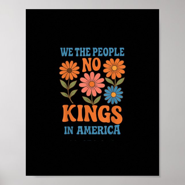 No Kings In America We The People Retro Lovers Poster (Vorne)