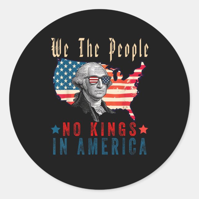 No Kings In America We The People Runder Aufkleber (Vorderseite)