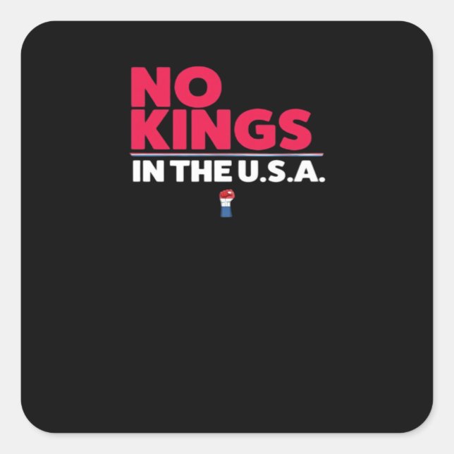 No Kings In The USA Trendy Graphic Quadratischer Aufkleber (Vorderseite)