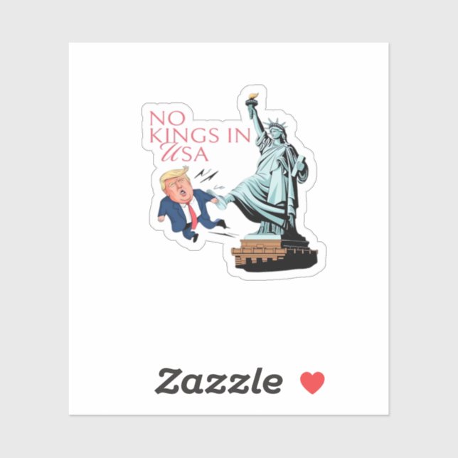 No Kings In USA Statue Of Kicking Out Fump Classic Aufkleber (Blatt)