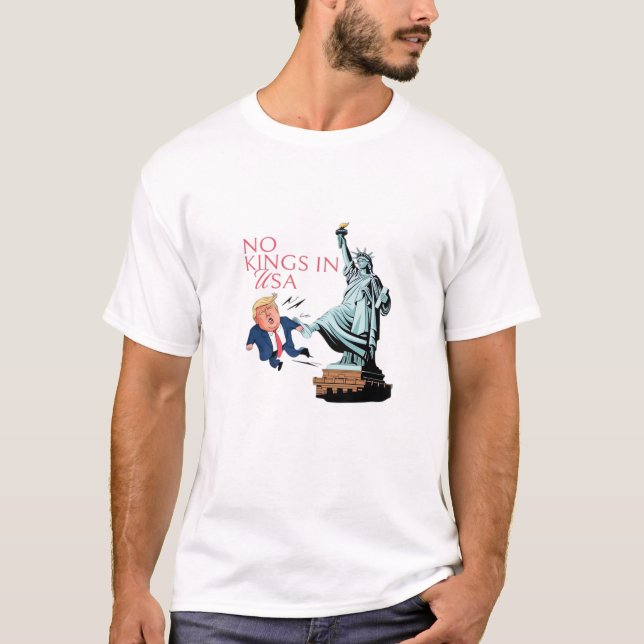 No Kings In USA Statue Of Kicking Out Fump Classic T-Shirt (Vorderseite)