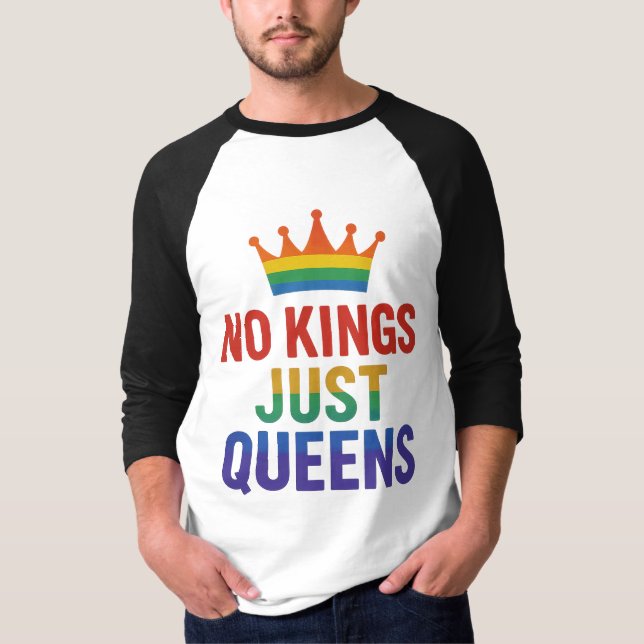 No Kings Just Queens Raglan T-shirt (Vorderseite)