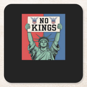 No Kings Klassischer Patriotischer Stil Rechteckiger Pappuntersetzer