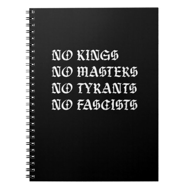 No Kings No Masters No Tyrants No Fascists Style Notizblock (Vorderseite)