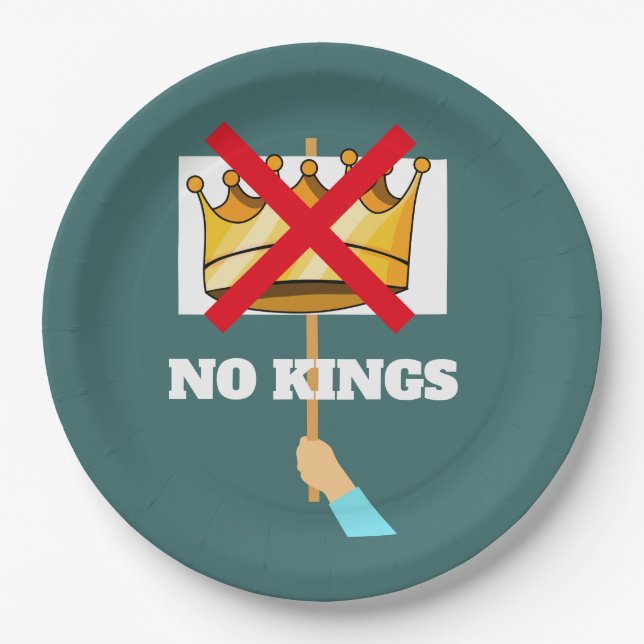 No Kings Paper Plate Pappteller (Vorderseite)