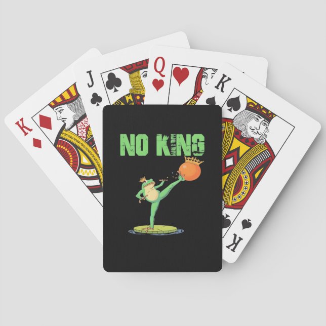 No Kings Portland Frog Protest – Funny Anti-Author Spielkarten (Rückseite)