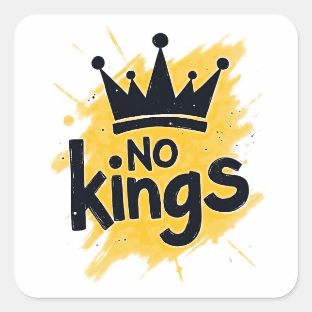 No Kings – Power to the People Design Quadratischer Aufkleber (Vorderseite)