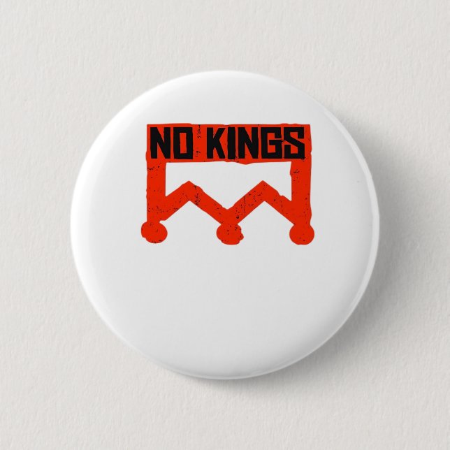 No Kings Protest Graphic Grunge Crown  American Cl Button (Vorderseite)