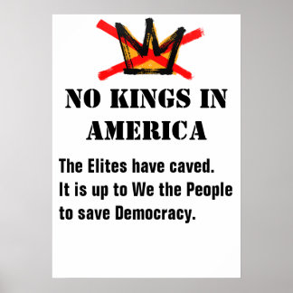 No Kings Protest Poster - Ben Franklin Quote