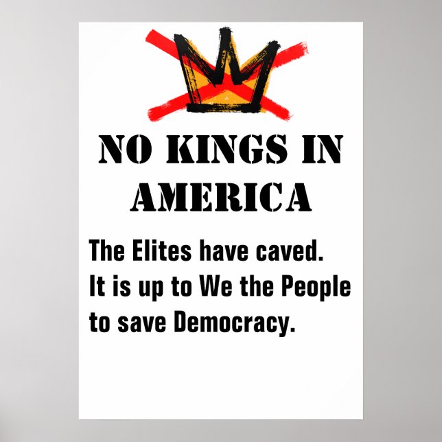 No Kings Protest Poster - Ben Franklin Quote (Vorne)