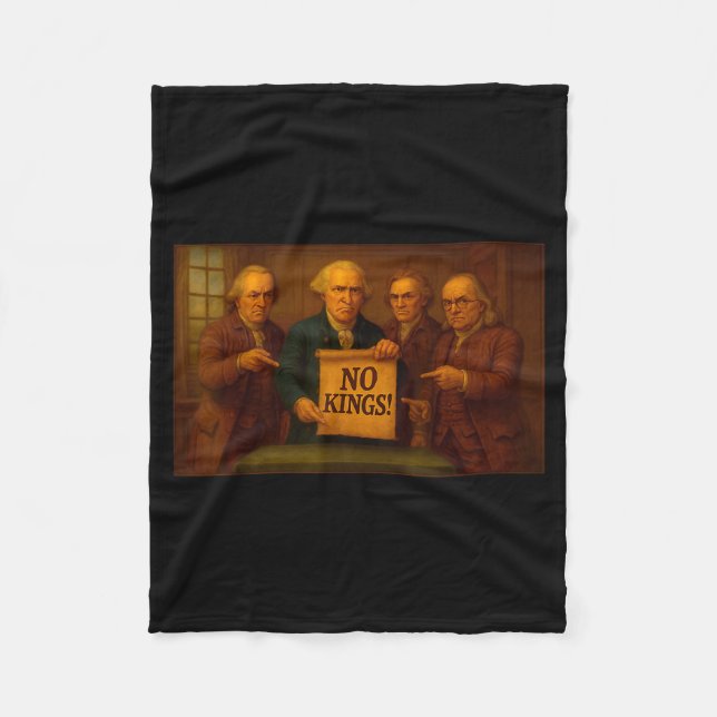 No Kings Protest Sign Funny Founding Fathers Disap Fleecedecke (Vorderseite)