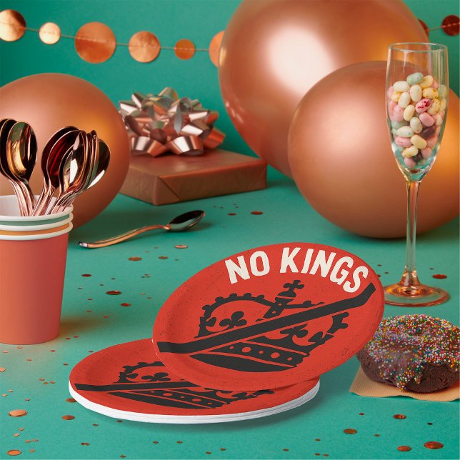 No Kings Protest Symbol Pappteller (Von Creator hochgeladen)
