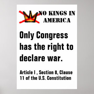 No Kings Protestplakat - Recht, Krieg zu erklären Poster