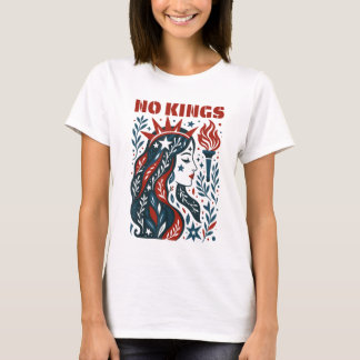 No Kings Retro Patriotic Woman Liberty Art 4th Of T-Shirt