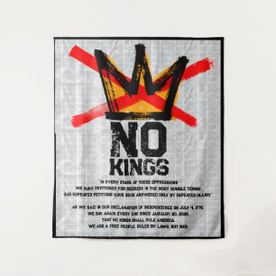 NO KINGS Unabhängigkeitserklärung WIEDER Wandteppich