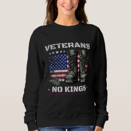 No Kings Veterans American Flag Combat Boots USA Sweatshirt