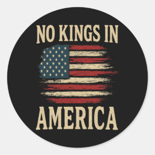 No Kings Vintag Patriotic Freedom Usa Lib Runder Aufkleber
