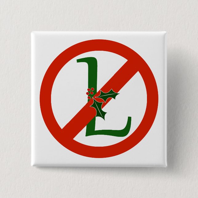 NO-, L Weihnachten-Quadrat-Weihnachtsknopf Button (Vorderseite)