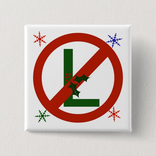 NO-, L Weihnachten-Quadrat-Weihnachtsknopf Button (Vorderseite)