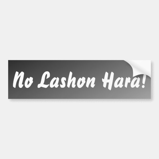 No Lashon Hara Black Ombre Autoaufkleber (Vorne)