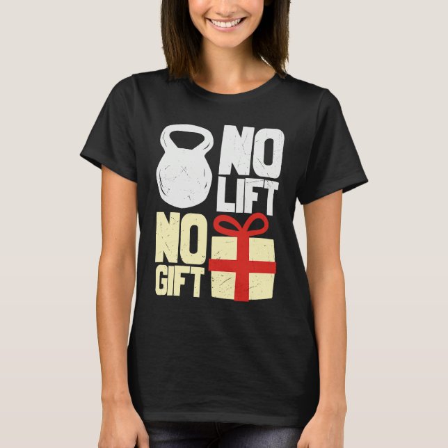 No Lift No  Ugly Christmas Santa Gym Workout Graph T-Shirt (Vorderseite)