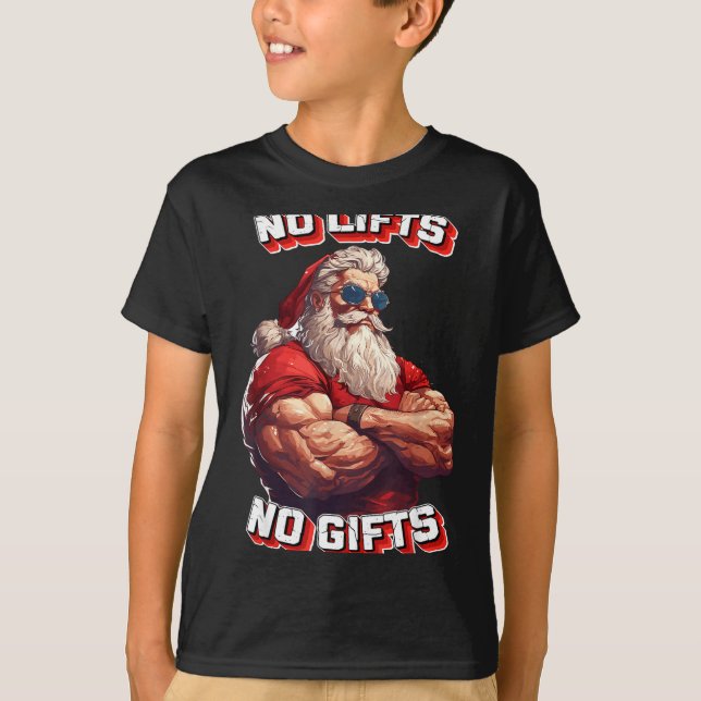 No Lifts No Bodybuilder Fitness Santa Christmas  T-Shirt (Vorderseite)