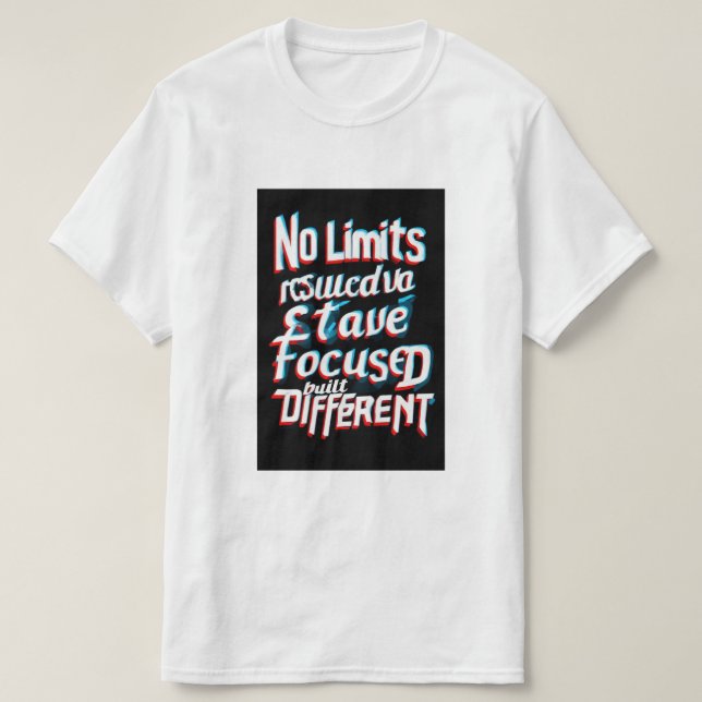 "No Limits - 3D Motivierend Kostenvoranschlag Typo T-Shirt (Design vorne)