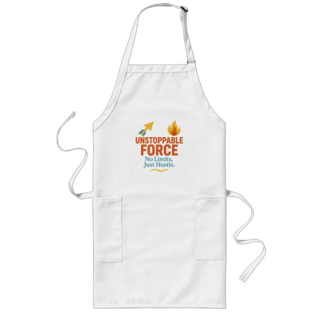 No Limits, Just Hustle | Motivational Long Apron Lange Schürze (Vorne)