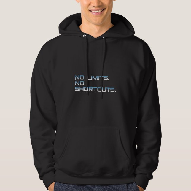 No Limits No Shortcuts Blue Gradient Motivation Hoodie (Vorderseite)