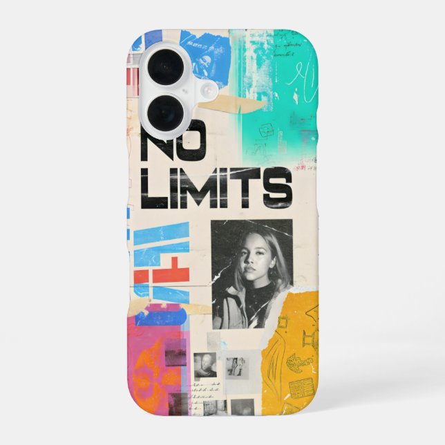 No Limits Phone Case - Motivierend Collage Art de iPhone 16 Hülle (Rückseite)
