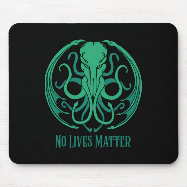 No Lives Cthulhu Sticker Mousepad (Vorne)