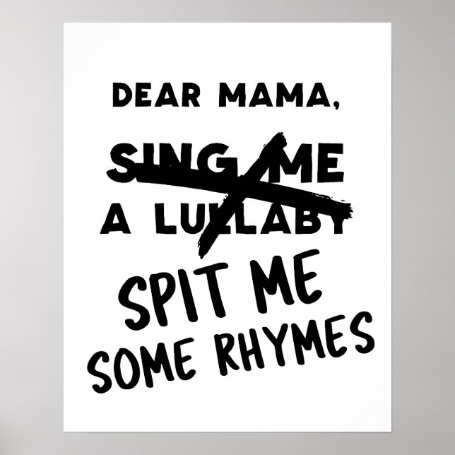 No Lullaby's Hip Hop Wall Art Poster (Vorne)