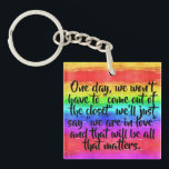 No More Coming Out of the Closet Pride Schlüsselanhänger<br><div class="desc">We shouldn't have to come out as something other than cisgender or heterosexual,  we should just be to gush to our loved ones about finding a piece. This will make a wonderful gift,  but you can change the quote.</div>
