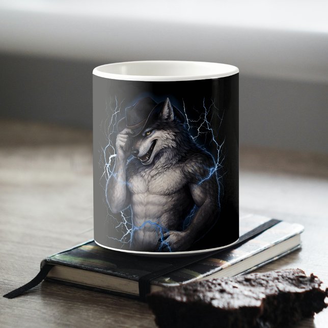 No More Mr Nice Guy Funny Alpha Wolf Meme Brainrot Kaffeetasse (Von Creator hochgeladen)