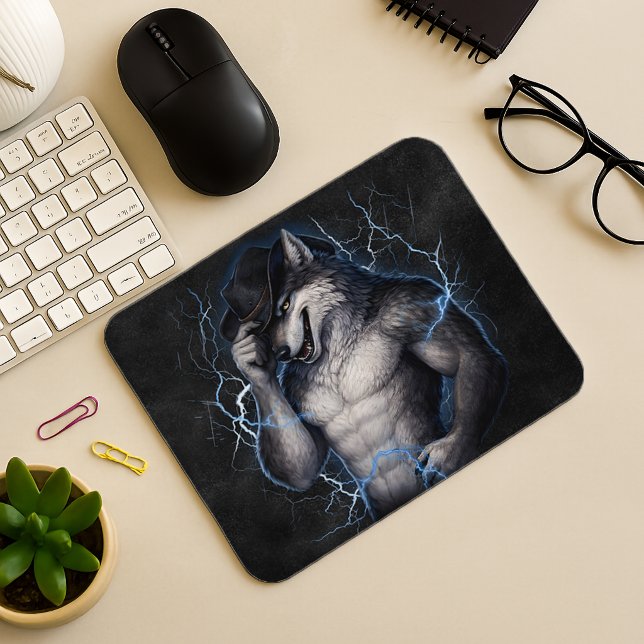 No More Mr Nice Guy Funny Alpha Wolf Meme Brainrot Mousepad (Von Creator hochgeladen)
